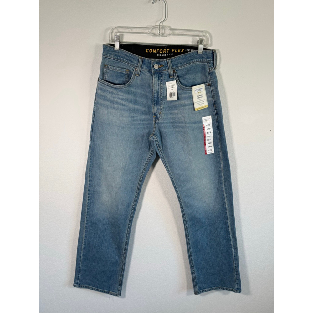 Men's Levi Strauss Signature Blue Relaxed Straight‎ Jeans Waist 32 NWT